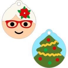 tree ornaments mrs santa and christmas tree  tags