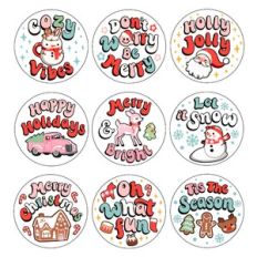 Retro Christmas Stickers