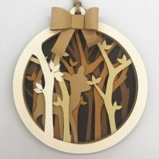 Baby Deer Layered Ornament