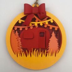 Vintage Trailer Layered Ornament