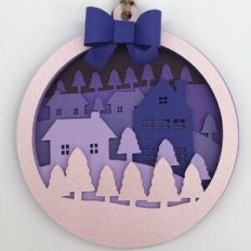 Winter Village Layered Ornament