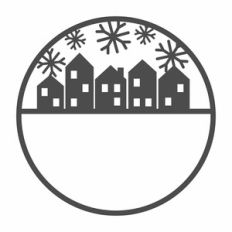 Winter House Circle Frame