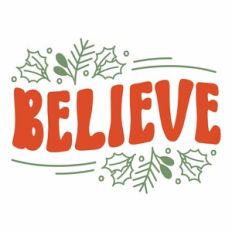 Retro Believe Word Art