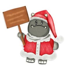 Santa Hippo Sublimation Design