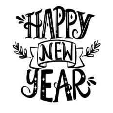 Happy New Year Hand-Lettered SVG