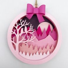 Winter Mountain Layered Ornament