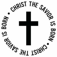 Christ The Savior Is Born Cross Circle Quote