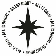Silent Night Christmas Star Circle Quote