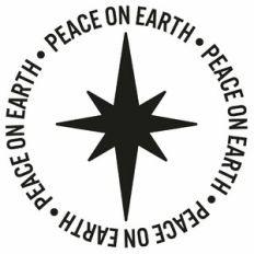 Peace on Earth Christmas Star Circle Quote