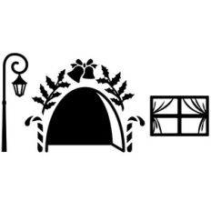 MOUSE HOLE CHRISTMAS garland and window