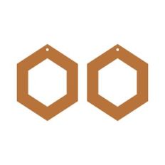 Hexagon faux leather earrings