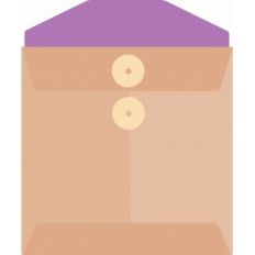 square coin envelope with tag