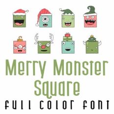 Merry Monster Squares Full Color Font