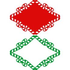 candy canes label and frame