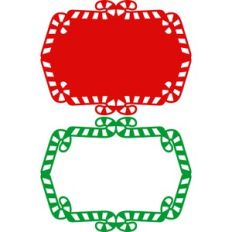 candy canes label and frame