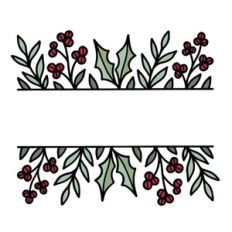 Christmas frame with holly
