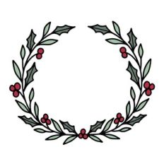 Christmas wreath with holly