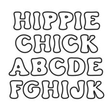 BFC Hippie Chick Outline Retro Font