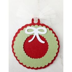 christmas wreath gift tag
