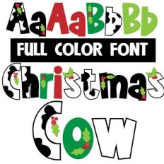 Christmas Cow Color Font