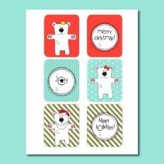 Polar Bear Christmas Tags