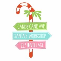 Candy Cane Christmas Street Sign