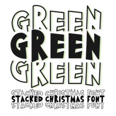 BFC Green Stacked Playful Christmas Font