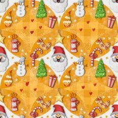 Cute Santa Seamless Pattern With Christmas Elements