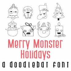 Merry Monster Holidays Doodlebat Font