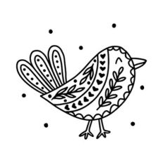 Cute nordic style bird