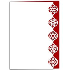 Snowflake Ornament or Bauble Lace Edged Card