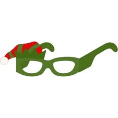 3d glasses christmas elf hat