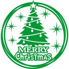 merry christmas tree and circles