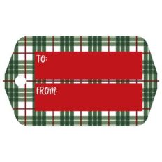 Holiday Plaid To and From Tag