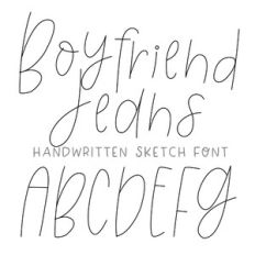 BFC Boyfriend Jeans Handwriting Sketch Font