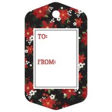 Christmas Floral To and From Tag