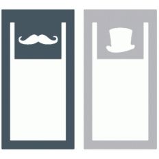set of 2 moustache and top hat paperclips