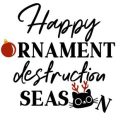 happy ornament destruction season - cat