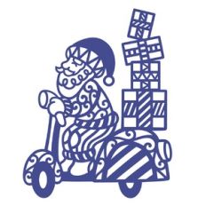 Scooter Santa with presents