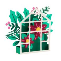 3D Christmas Flower Greenhouse Box Card