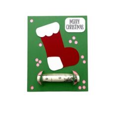 Christmas Stocking Money Roll Card