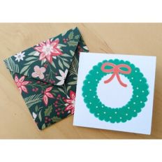 christmas wreath card and envelope