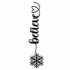 Believe Snowflake Heart Word