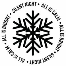 Silent Night Snowflake Circle Quote