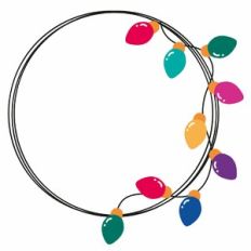 Christmas Lights Circle Frame