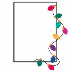Christmas Lights Rectangle Frame