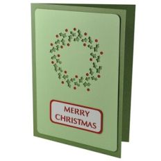 Holly Wreath Layered Stencil Card