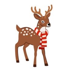Winter Reindeer with Scarf