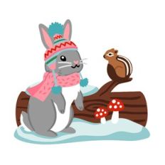 Winter Bunny with Chipmunk