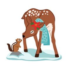 Winter Deer with Chipmunk